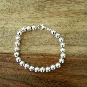 Sterling Silver Beaded Bracelet.